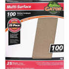 Gator Multi-Surface 9 In. x 11 In. 100 Grit Medium Sandpaper (25-Pack) Image 1