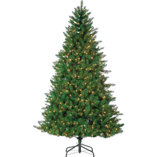 Gerson 7.5 Ft. Stone Pine 700-Bulb Clear LED Prelit Artificial Christmas Tree